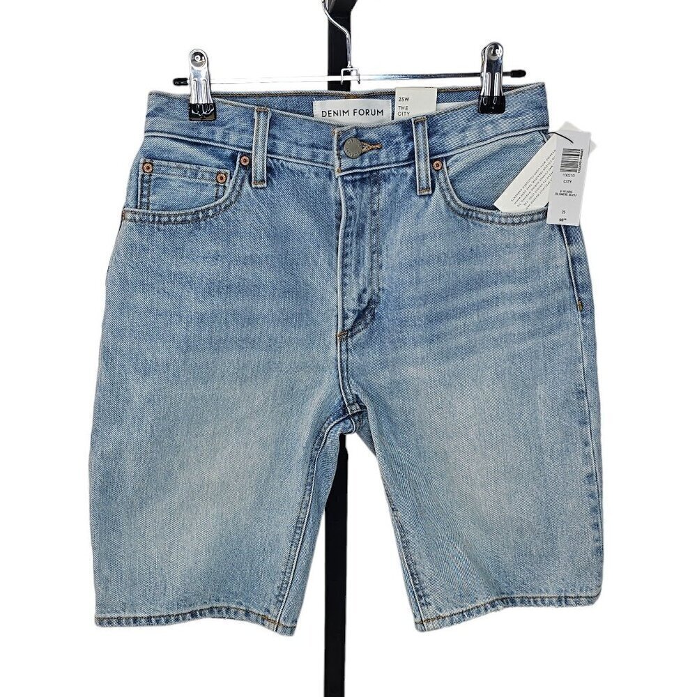 Denim Forum The City Slim Short Size 25 Blue Bermuda Modest Denim NWT